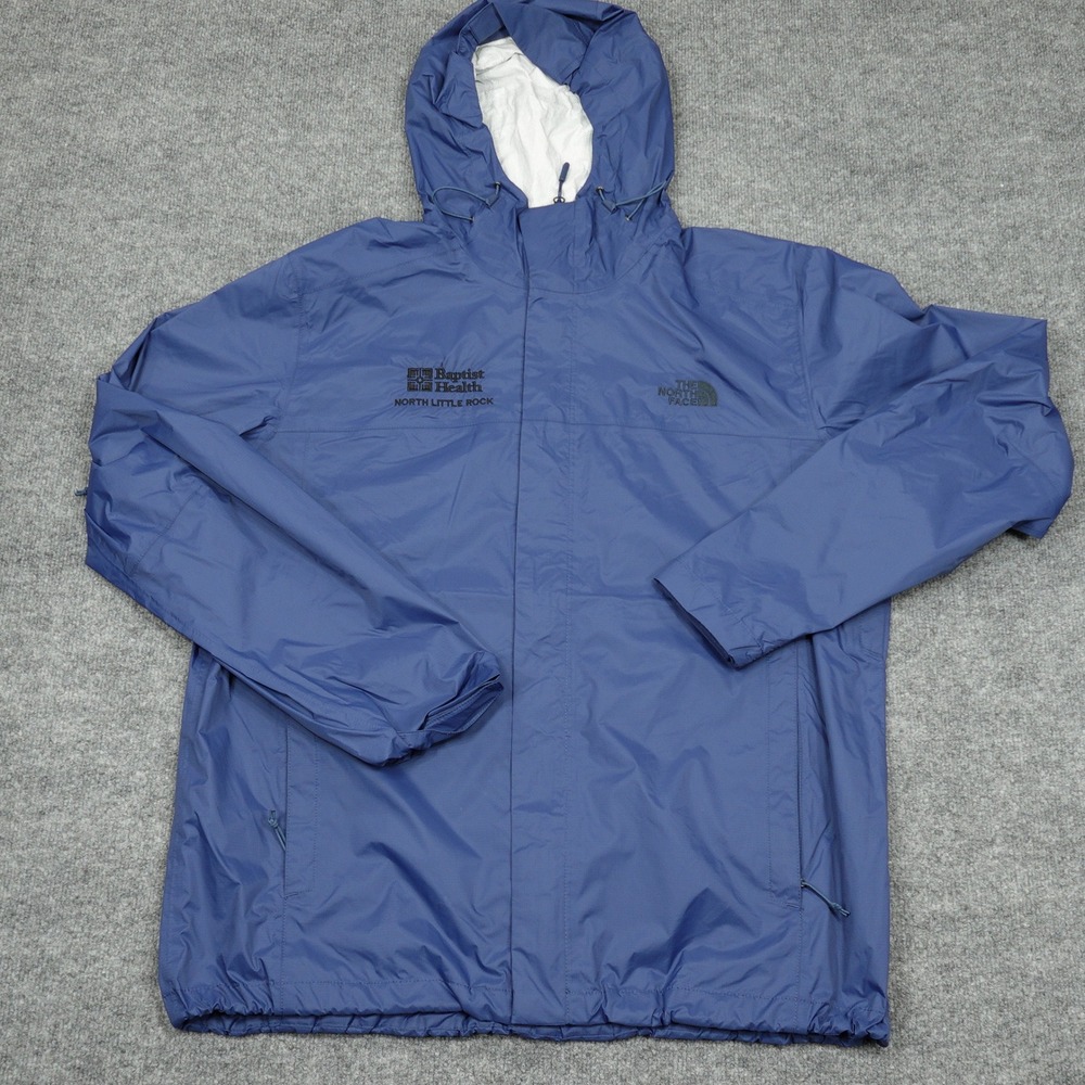 The North Face Jacket Mens XL Blue DryVent Rain Shell Windbreaker Embroidered